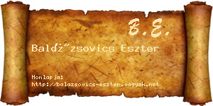 Balázsovics Eszter névjegykártya